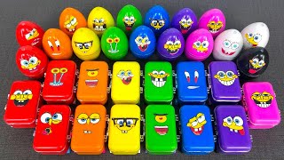 Rainbow Slime Hunt 🌈🧳 Finding SpongeBob Suitcases & Surprise Mini Eggs | Satisfying ASMR Fun
