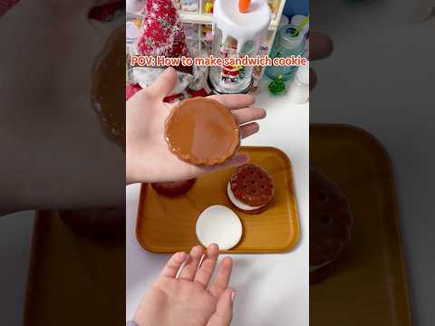 3 steps to make a sandwich cookie #squishy #diycrafts #handmade #statisfying #cookies #fyp #foodie