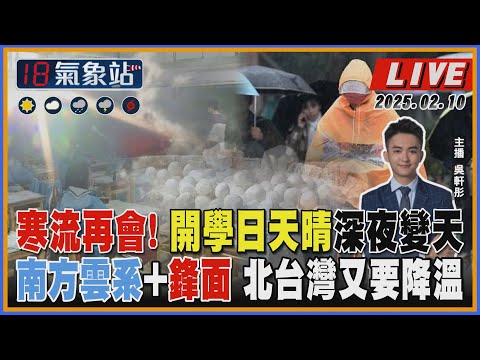 【TVBS18氣象站】寒流再會! 開學日天晴深夜變天 南方雲系+鋒面 北台灣又要降溫