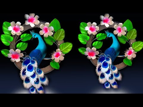 how to make beautiful wall decoration peacock craft with paper / art and craft / peacock craft