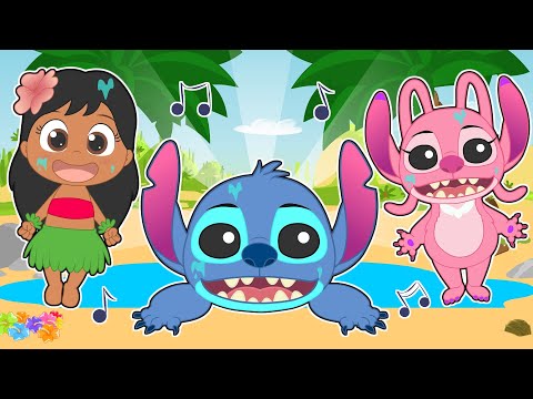 FIVE LITTLE BABIES 🎵 With Lilo and Stitch