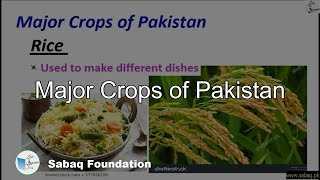 Major Crops of Pakistan