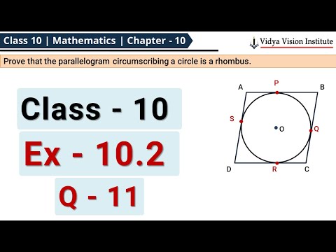 Class 10 Mathematics, Exercise 10.2 - Q 11 📚 Circles 📘 CBSE, NCERT 👨🏽‍🎓 हिन्दी CC