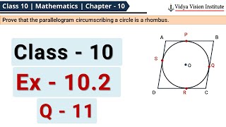 Class 10 Mathematics, Exercise 10.2 - Q 11 📚 Circles 📘 CBSE, NCERT 👨🏽‍🎓 हिन्दी CC