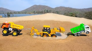 Big Truck And PoLo Truck Accident Pulling Out JCB And Tractor - CS kids Toy