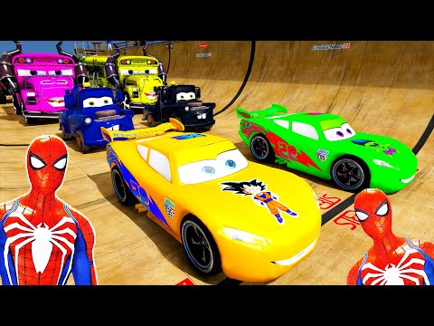 Novos Carros com Homem Aranha e Heróis! Desafio Spiderman de Super Carros na Rampa - GTA 5