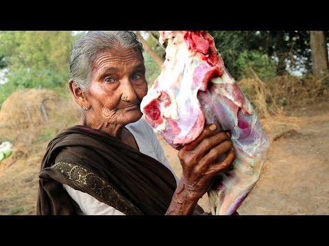 My 105 Years Grandma's Yummy Mutton Recipe | World Best Mutton Curry By My Grandma's | Country Foods