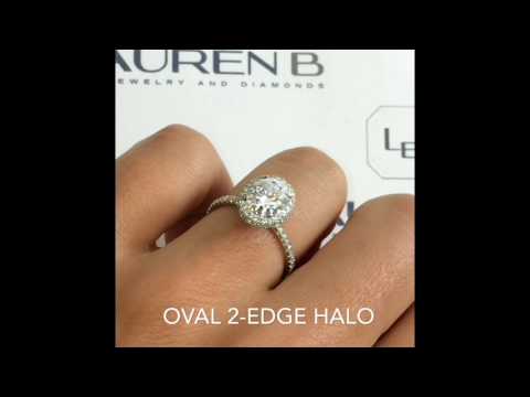 Oval Moissanite Double Edge Halo Ring