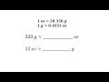 Conversions Between Grams and Ounces