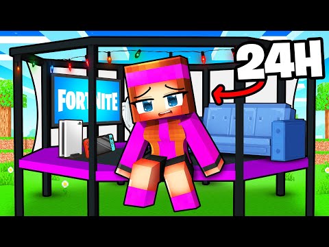 J'ai Passé 24 HEURES dans mon TRAMPOLINE sur Minecraft !
