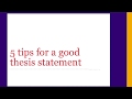 Thesis Statement Essentials