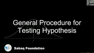 General Procedure for Testing Hypothesis