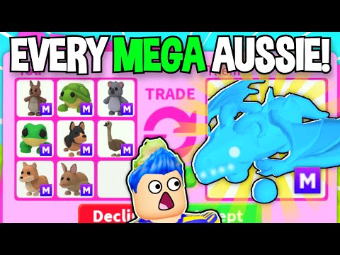 Trading EVERY *MEGA AUSSIE EGG PET* In Adopt Me AT ONCE!! Roblox Adopt Me Trading MEGA FROST DRAGON?
