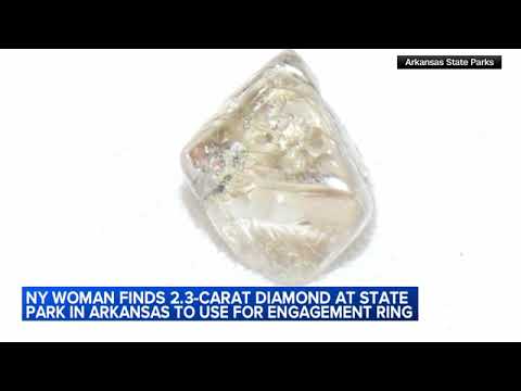 YouTube video thumbnail: Woman Finds 2.3-Carat Diamond at Arkansas State Park to Use for Engagement Ring
