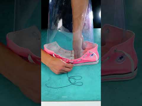 OMG! She made a bag from an old sneaker #shorts