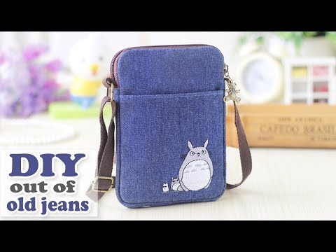 DIY JEANS PURSE BAG // Cute Pouch Phone Money Bag // Old Jeans Recycle Idea