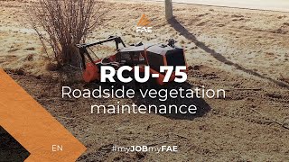Video - FAE RCU-75 - Remote controlled carrier with forestry mulcher cleaning up a roadside