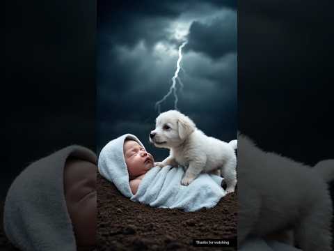 A cute baby was buried by his parents, who was saved by a dog 😭 #story #cute #animals #shorts