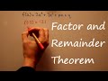 Cubic Polynomials and Factor Theorem
