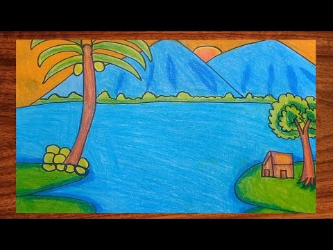 How to draw beautifull scenery easy || Drawing Beautifull Scenery Easy.