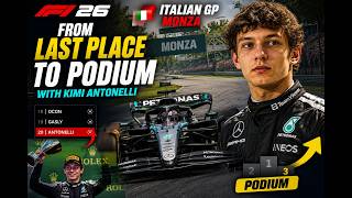 kimi antonelli Italian GP Monza| red flag saves the race From last place to podium | F1 26 | 4K