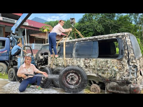 Full video: The girl repaired and recovered and maintained used cars and agricultural machinery.