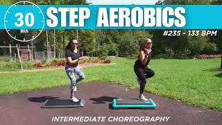 30-Min Intermediate Step Aerobics 💃 Music, Choreo & Serious Sweat! #235