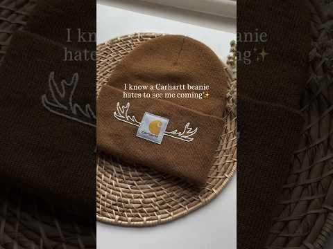 DIY Carhartt Beanies Lineup - Fun Hand Embroidery Craft for Clothing. Which is your favorite?🪡🌸🫎