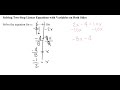 Solving Two-Step Linear Equations with Variables on Both Sides