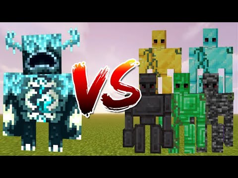 Origin Warden vs every golem minecraft mob battle #minecraft