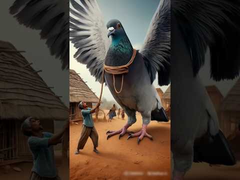 A Big Pigeon Enters the Village | The True Story of the Pigeon and the Hen #pigeon #ai #hen #henna