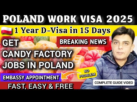 Europe Candy Factory Jobs || POLAND Work Permit Visa 2025 || 1 Year Work Visa || Schengen Visa