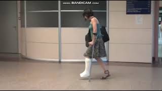 Broken leg, crutches, cast, SLC