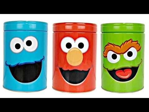 Sesame Street Counting with Elmo and the Cookie Monster Coin Banks Pretend Play!