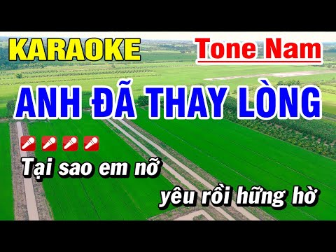 Karaoke Anh Đã Thay Lòng Nhạc Sống TONE NAM | Hoài Phong Organ