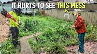 ⁠She Lost HALF HER YARD and was left with this! We had to Help!