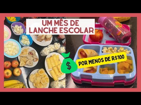 LANCHE ESCOLAR PARA UM MÊS GASTANDO R$100 | Desafio gastando pouco