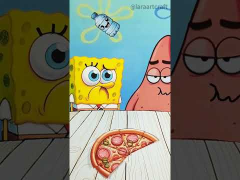 Patrick's Pizza Predicament: SpongeBob's Slice Struggle! #spongebob #artandcraft