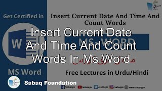 Insert Current Date And Time And Count Words In Ms Word