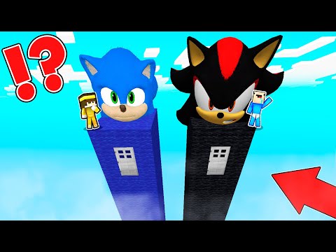 NO ELIJAS LA CASA LARGA EQUIVOCADA O MUERES EN MINECRAFT 😱🌎 | SONIC 3 VS SHADOW | 2 Noobs vs CASAS