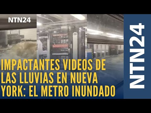 Ríos de agua sucia dentro del metro: lluvias dejan impactantes imágenes en Nueva York