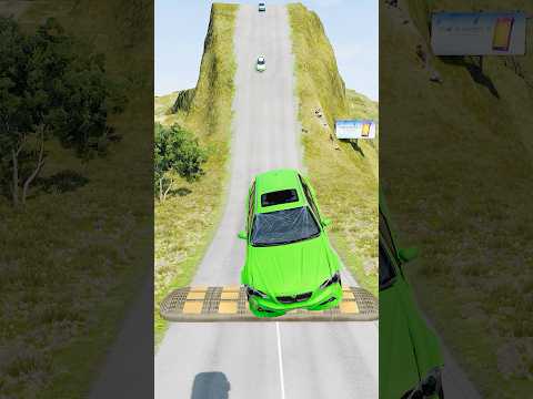 Small to bigger car vs Giant speed bump #beamngdrive #shorts