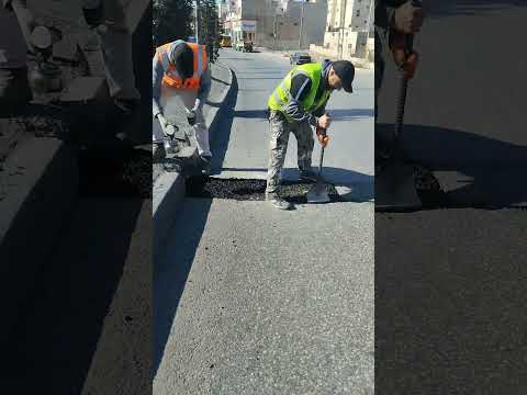 ترميم طريق عام ..الاسفلت مقدم من : السقا لنقل الاسفلت #عمان #الأردن #الزرقاء #america