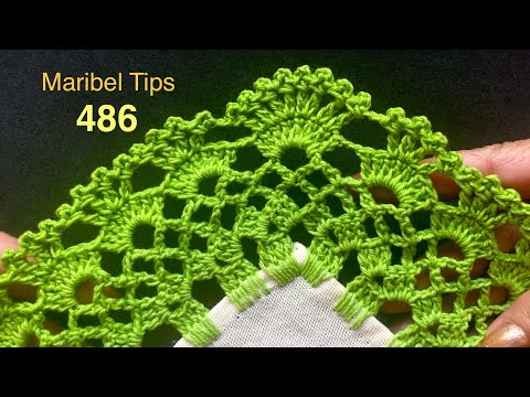 MIS CREACIONES‼ Se Teje en Tan Solo 3 Vueltas, orillas a crochet para servilletas # 486