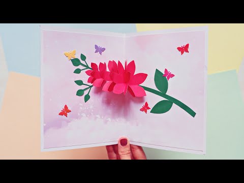 DIY Flower Pop Up Card (Very Easy) | How to make Pop-Up Cards | Handmade Cards