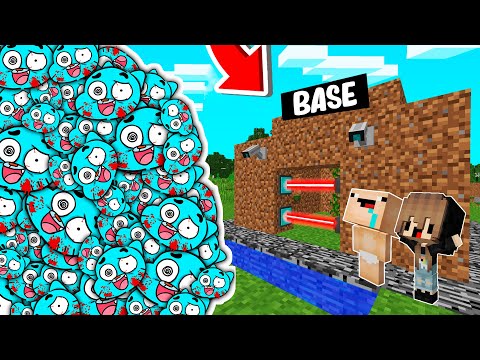 RETO DE LA BASE VS 1000000 GUMBALL.EXE 😱😭 BASE BEBE NOOB VS GUMBALL EN MINECRAFT