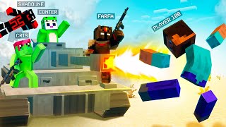 4 JUGADORES VS 100 JUGADORES CON ARMAS EN MINECRAFT