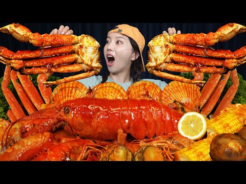 랍스터 🦞 보일링 크랩 & 대게다리 커리 씨푸드보일 Seafood Boil Lobster & Spicy Boiling Crab Recipe Mukbang ASMR Ssoyoung