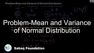 Problem-Mean and Variance of Normal Distribution