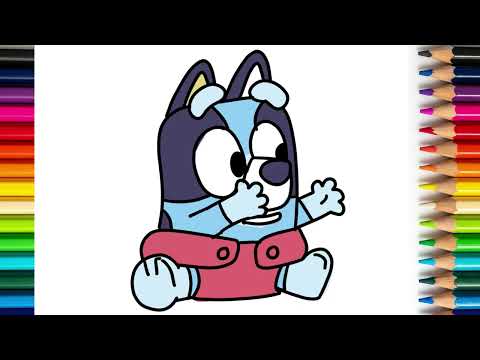 ✨ CÓMO DIBUJAR A BLUEY PASO A PASO � | Dibujo Fácil para Niños 👶 | Aprende Dibujar Personajes Bluey